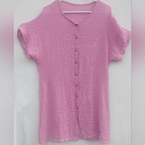 Pink Button-Up Women's Dress Size 2XL Cotton Poly Blend
